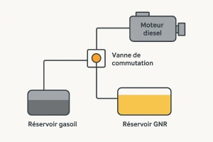 Schéma Bicarburation gasoil/GNR